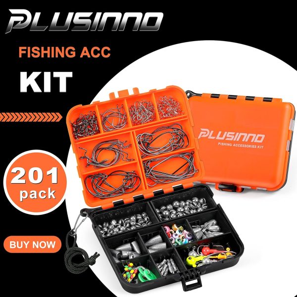 PLUSINNO 201pcs Fishing Accessories Kit, Fishing Tackle Box with Tackle - Image 2