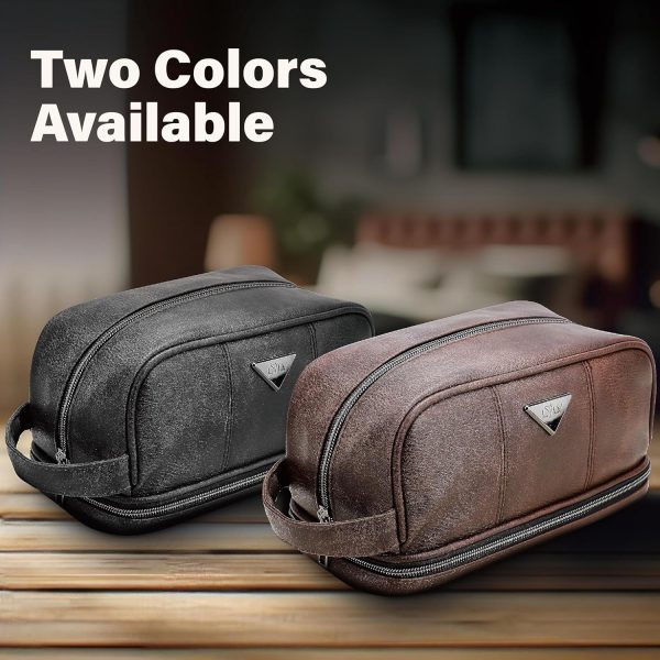 emissary Leather Travel Toiletry Bag for Men, Water Resistant Travel - Image 8