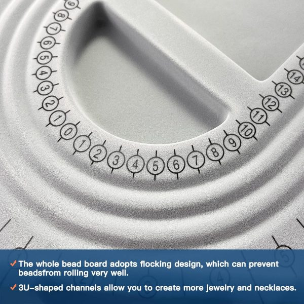 The Bead Board with Clear Cover,Grey Flocked,6 Recessed Compartments,3 - Image 3