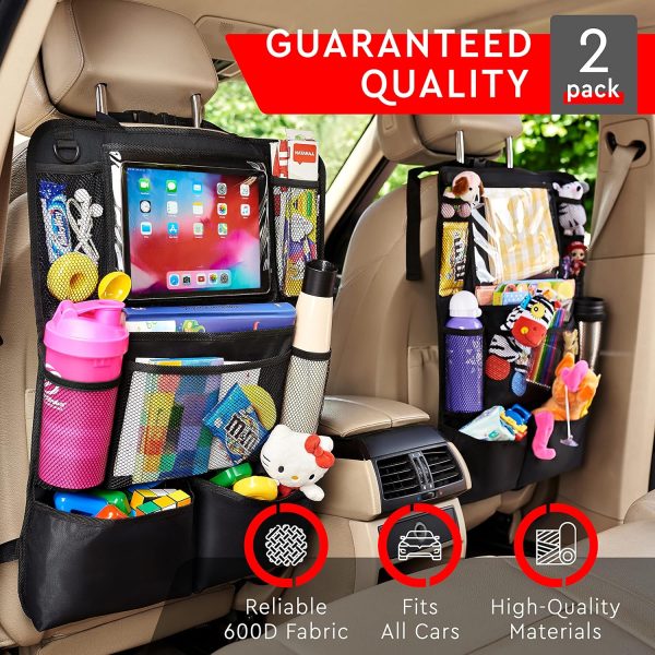 Helteko Backseat Car Organizer, Kick Mats Back Seat Protector with Touch - Image 2