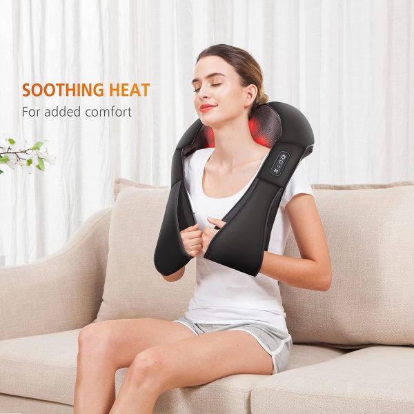 Snailax Shiatsu Neck and Shoulder Massager - Back Massager with Heat, Deep - Image 3