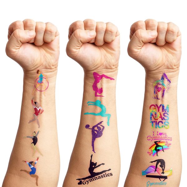 Gymnastic Temporary Tattoos Birthday Themed Party Supplies Decorations - Image 2