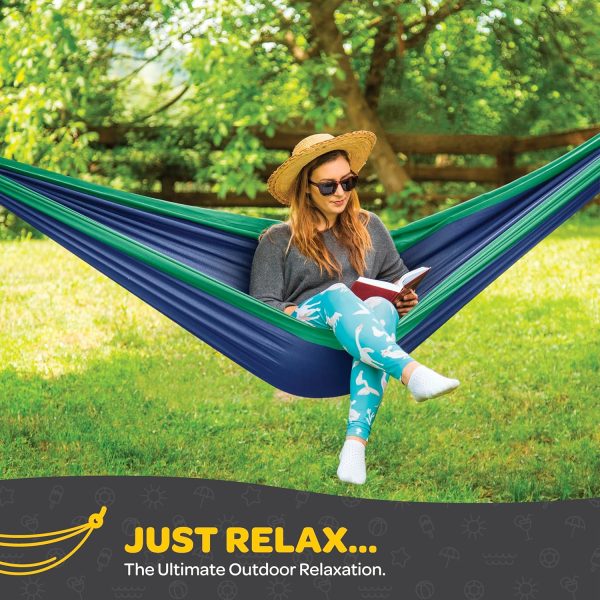 Durable Hammock 400 lb Capacity, Nylon Camping Hammock Chair - Double or - Image 2