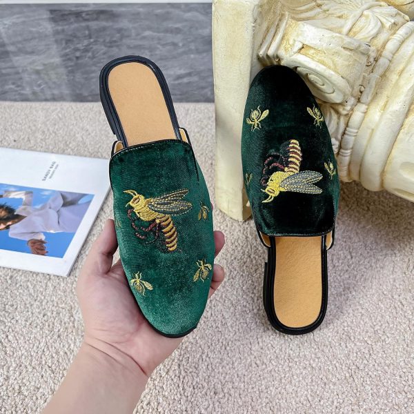 YYQL Mens Slippers with Arch Support Embroidered Leather Sandals for Men - Image 4