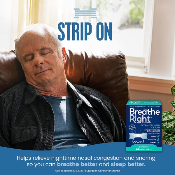 Breathe Right Nasal Strips | Extra Strength | Clear | For Sensitive Skin I - Image 2