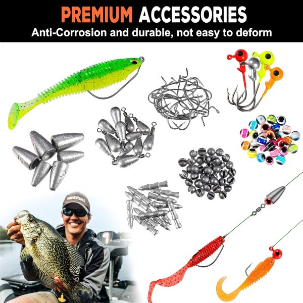 PLUSINNO 201pcs Fishing Accessories Kit, Fishing Tackle Box with Tackle - Image 5