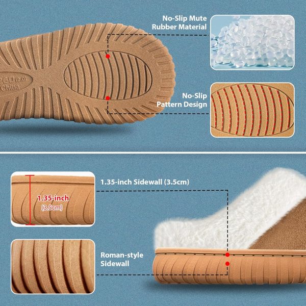 CROVA Slippers For Women Indoor and Outdoor Fuzzy House Slippers Memory - Image 3