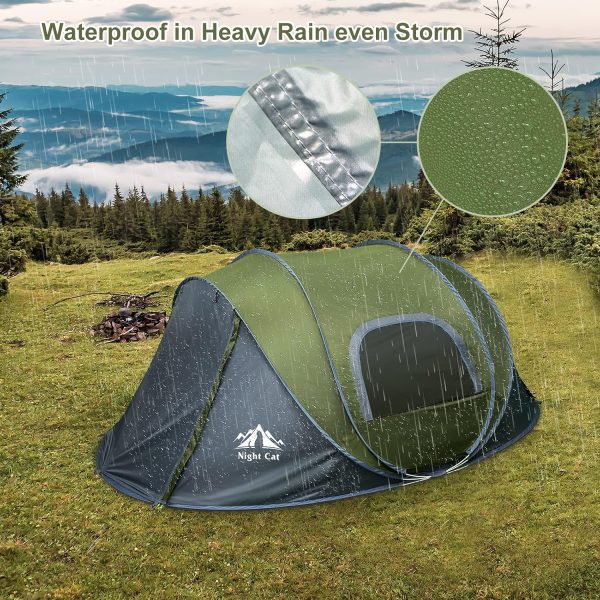 Night Cat Pop-up Camping Tent: 2 Person Tent Waterproof Instant Easy Setup - Image 4