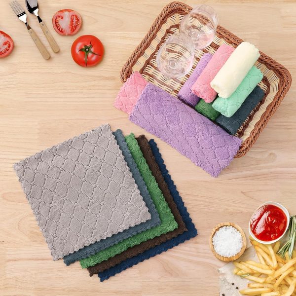 Homaxy 12 Pack Kitchen Dish Cloths (10 x 10 Inches, Grey), Super Soft and - Image 6