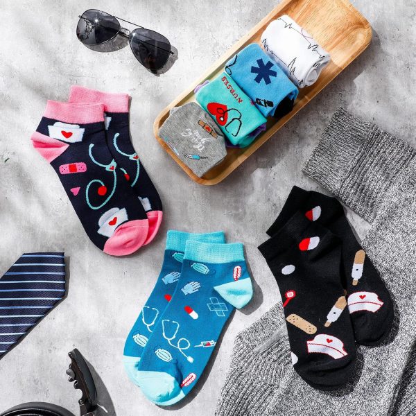 Retisee 8 Pairs Novelty Nurse Socks Nurse Appreciation Gifts for Women Cute - Image 4