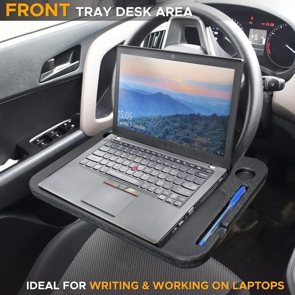 EcoNour 2 in 1 Car Steering Wheel Desk | Steering Wheel Tray for Laptop Car - Image 2