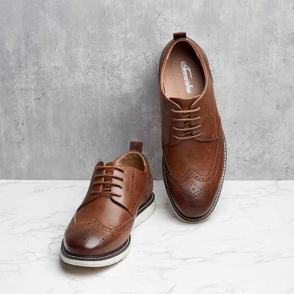 Men's Casual Oxfords Wingtip Business Formal Dress Shoes - Image 5