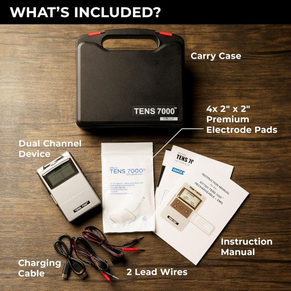 TENS 7000 Rechargeable Tens Unit Muscle Stimulator, EMS Muscle Stimulator, - Image 5