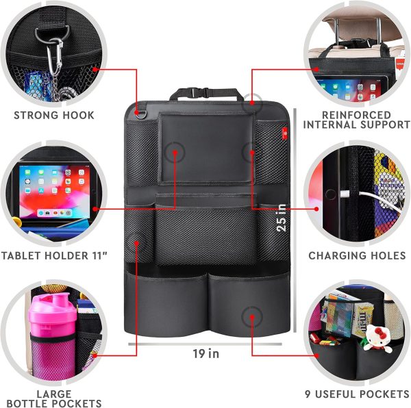 Helteko Backseat Car Organizer, Kick Mats Back Seat Protector with Touch - Image 6
