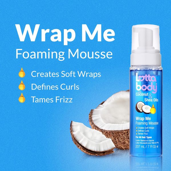 Lottabody Coconut Oil and Shea Wrap Me Foaming Curl Mousse , Creates Soft - Image 2