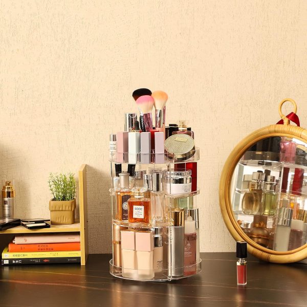 Cq acrylic 360 Degree Rotating Makeup Organizer Countertop For - Image 4