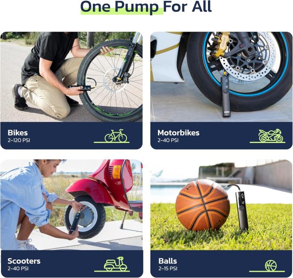 Woowind BP188 Bike Pump, The Pro Electric Bicycle Pump Tire Inflator - Image 6