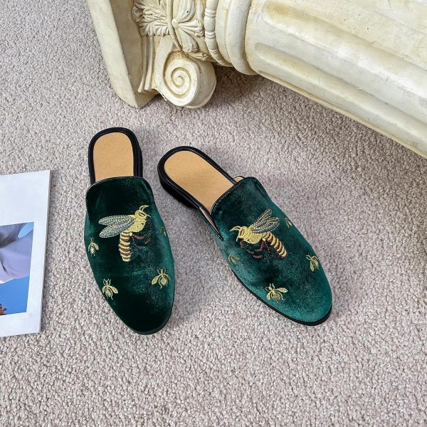 YYQL Mens Slippers with Arch Support Embroidered Leather Sandals for Men - Image 5