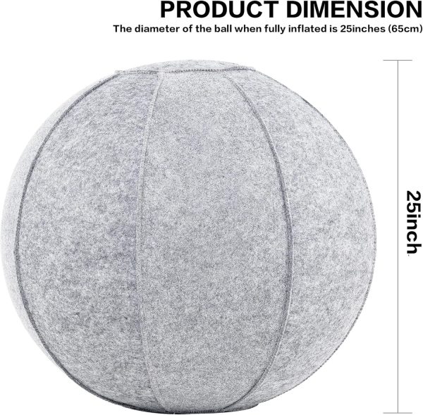 Yoga Ball Exercise Ball, Anti Slip Stability Ball Chair, 25” Heavy Duty - Image 2