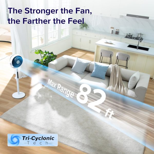 Levoit Standing Fan for Bedroom, 82ft CirculAir 120°Oscillating Fan, 20dB, - Image 4