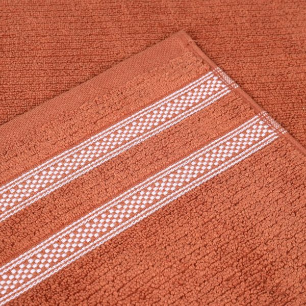 Superior Cotton 3-Piece Towel Set, Zero Twist, Ribbed Geometric, Bathroom - Image 5
