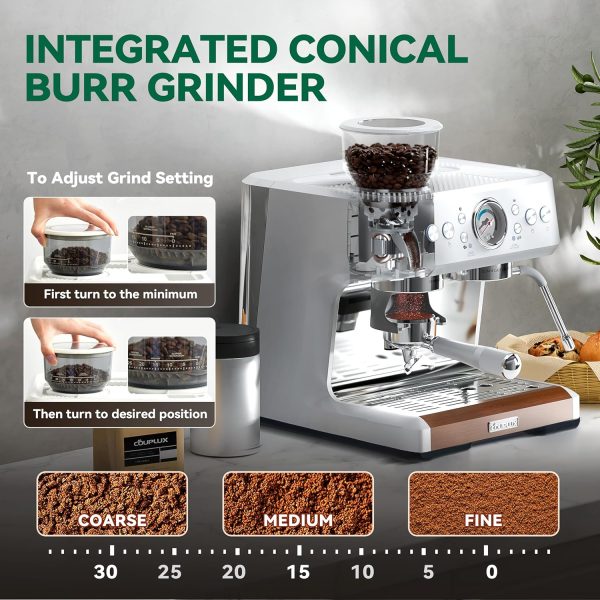 Espresso Machine with Grinder, Professional Coffee and Espresso Maker Combo - Image 3