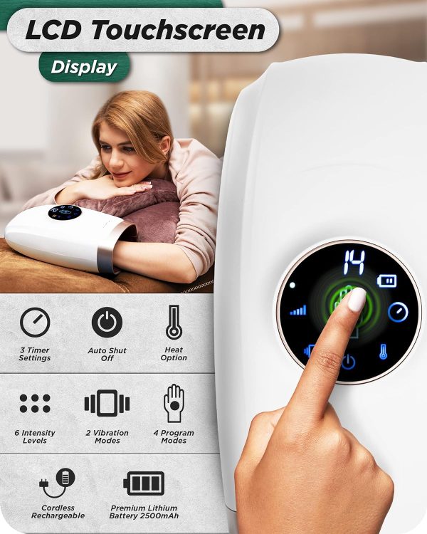 Lunix LX7 Touchscreen Electric Hand Massager with Compression, Pressure - Image 6