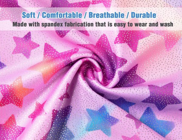 Leotards for Girls Gymnastics Kids Children Biketard with Shorts Sparkly - Image 5