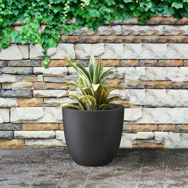 Kante 14 Inch Dia Round Concrete Planter, Indoor Outdoor Large Plant Pot - Image 5