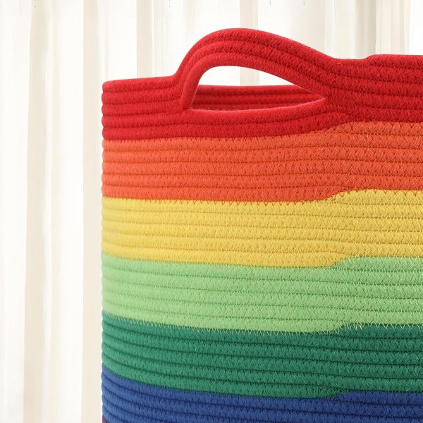 Large Blanket Basket (20"x13"),Woven Basket for Storage Dirty Clothes - Image 3