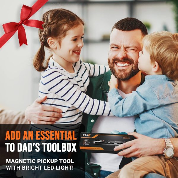 RAK Magnetic Pickup Tool Gifts for Men - Telescoping Magnet with LED - Image 3