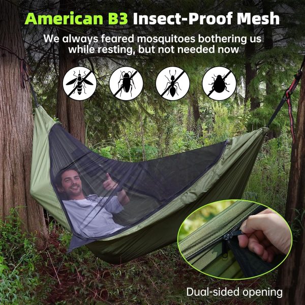 Camping Hammock with Mosquito Net, 2 Person Hammock Tent, Portable - Image 2