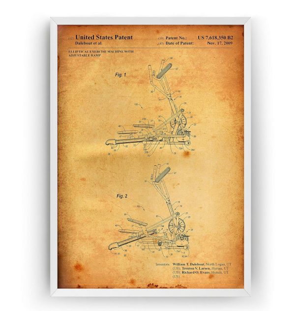 Magic Posters Elliptical Exercise Machine 2009 Patent Print - Gym Sports - Image 3