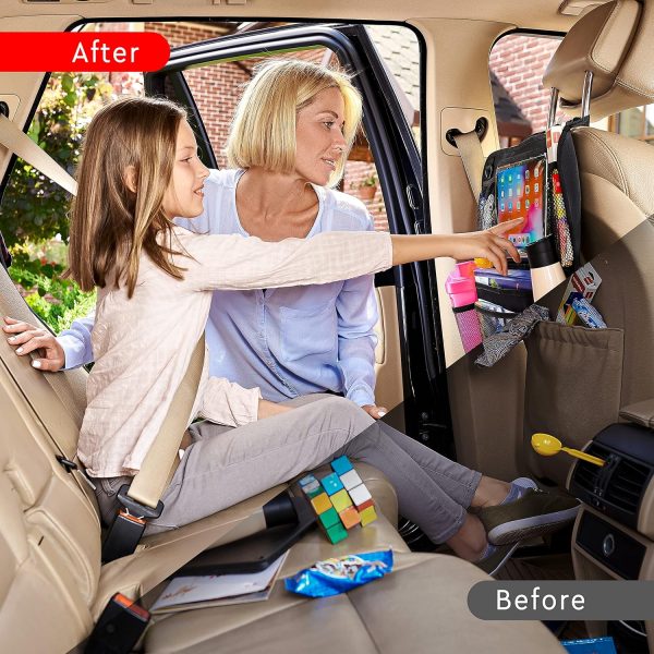 Helteko Backseat Car Organizer, Kick Mats Back Seat Protector with Touch - Image 3