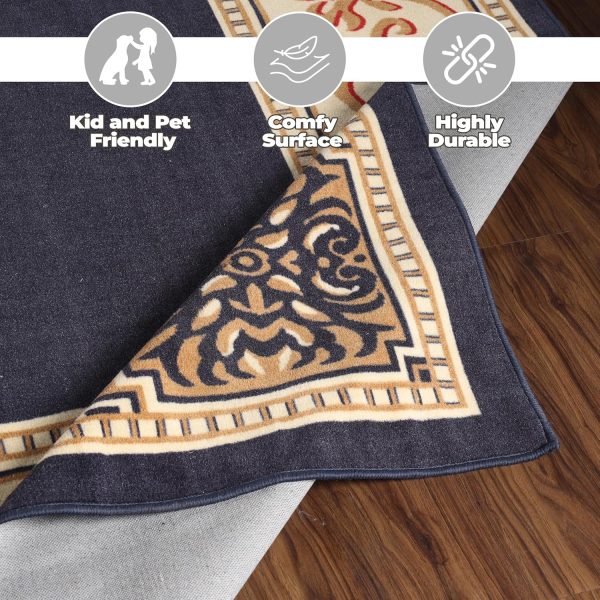 Superior Indoor Area Rug, Plush Carpet Cover, Traditional Medallion, for - Image 7