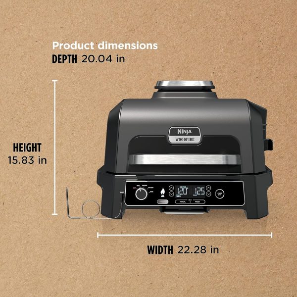 Ninja, Woodfire Pro XL Outdoor Grill & Smoker, Thermometer, 4-in-1 Master - Image 11