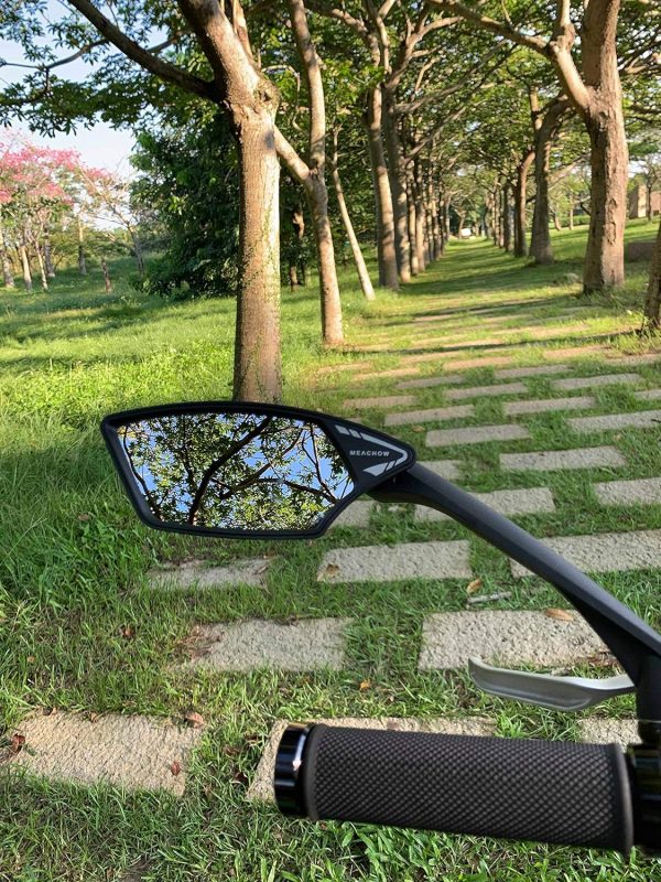 MEACHOW New Scratch Resistant Glass Lens,Handlebar Bike Mirror, Rotatable - Image 3