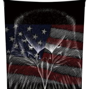 American Flag Eagle Laundry Basket,Laundry Hamper with Handles Collapsible