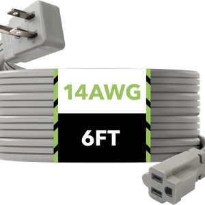 BN-LINK 6ft Air Conditioner Extension Cord, 14 Gauge Heavy Duty Power Cord,
