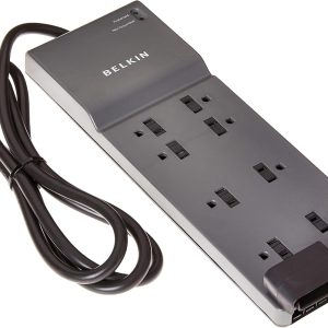 Belkin 8-Outlet Power Strip Surge Protector w/Flat Plug, 6ft Cord – Ideal
