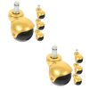 CANIGHT 8 Pcs Gold Swivel Casters Mini Castor Wheels Controller Retractable