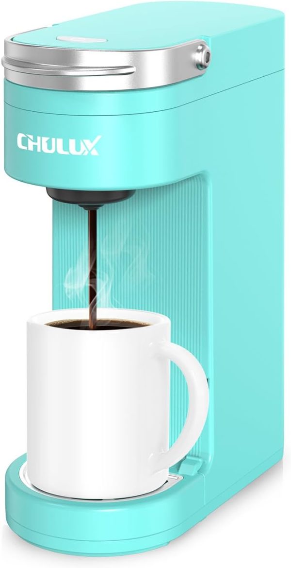 CHULUX Slim Single Serve Coffee Maker for K Cup, Mini Travel One Cup Coffee