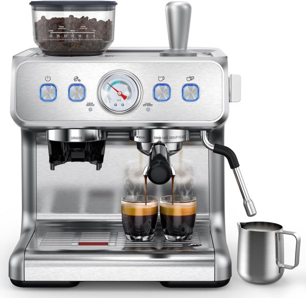 COWSAR Espresso Machine 15 Bar, Semi-Automatic Espresso Maker with Bean