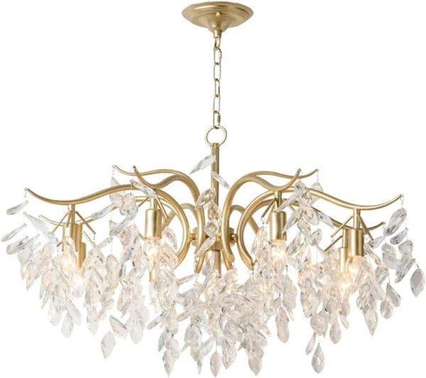 Chandelier Chandelier Luxury Led Crystal Chandelier Wicker Leaf Chandelier