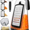 Cheese Grater with Garlic Crusher - Box Grater Cheese Shredder - Cheese