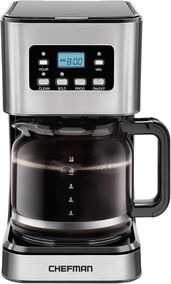 Chefman 12-Cup Programmable Coffee Maker, Electric Brewer, Auto Shut Off,