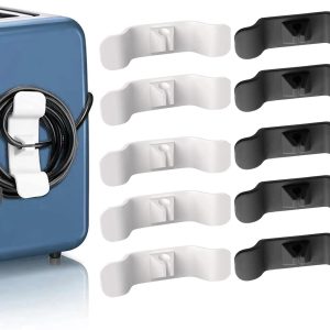Cord Organizer for Kitchen Appliances - 10 Pack (5 Black, 5 White) -