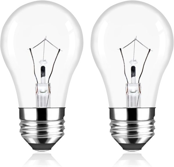 Dimmable Oven Light Bulb 2 Pack 40 Watts Appliance Bulb A15 High Heat Bulbs