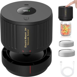 Electric Mason Jar Vacuum Sealer Kit for Wide Mouth and Regular Mouth Mason