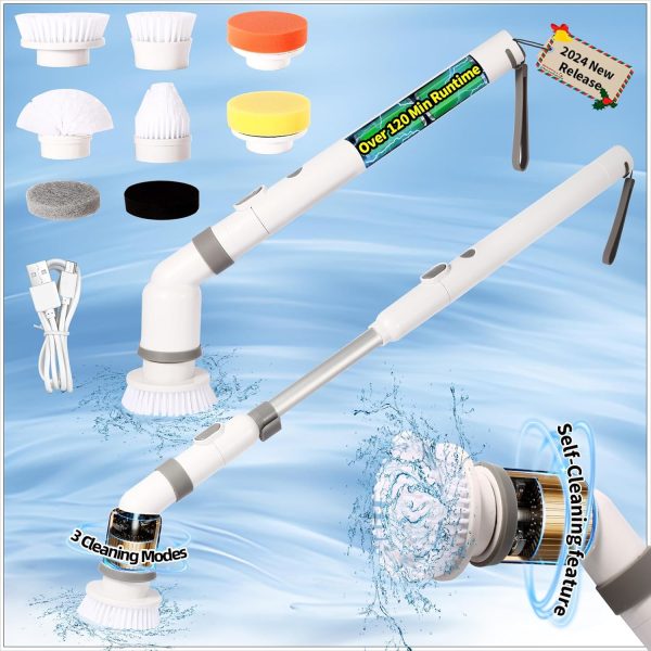 Electric Spin Scrubber Bathroom, 2024 New, 3 Cleaning Modes, 8 in